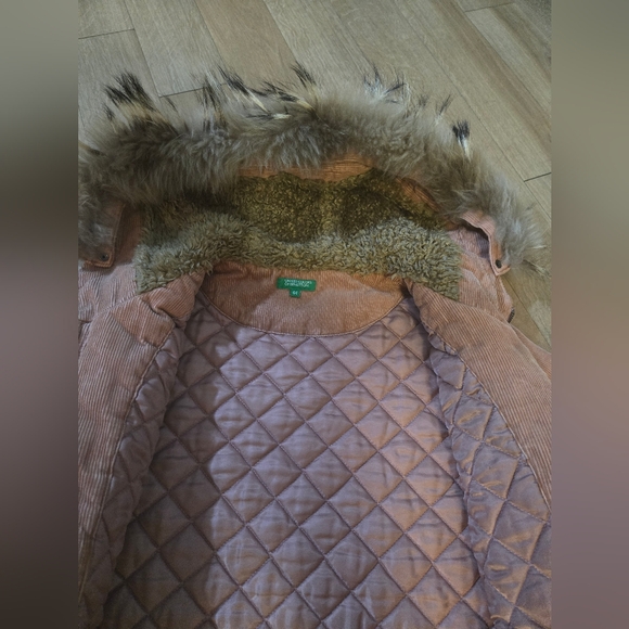 Pink Hooded Parka with Faux Fur Trim - Picture 2 of 4